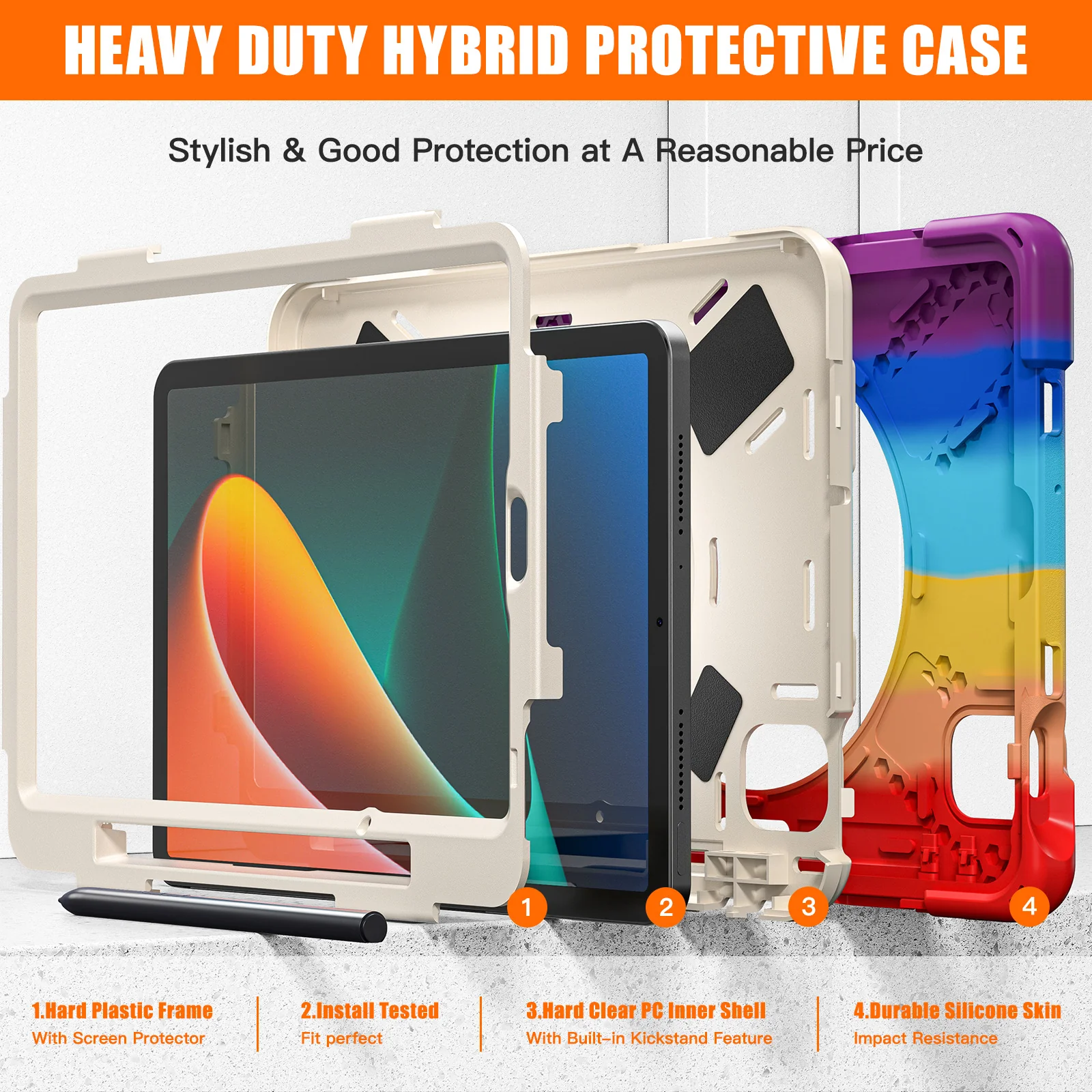 [Built-in Stand][With Wrist Strap] Xiaomi Mi Pad 5/Pro 11’’ (2021) EVA Kid Friendly Heavy Duty Ring Holder Stand Case - Image 2