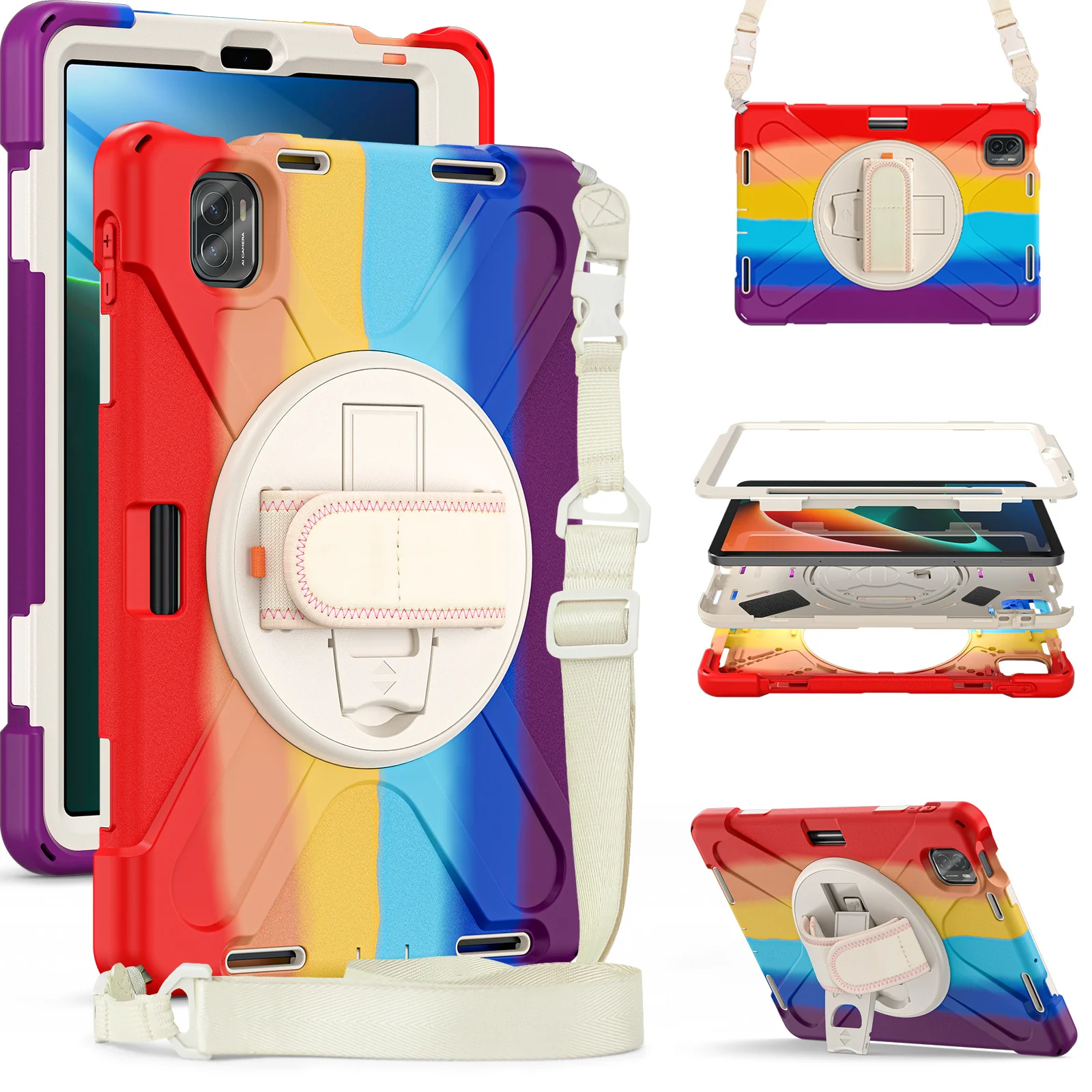 [Built-in Stand][With Wrist Strap] Xiaomi Mi Pad 5/Pro 11’’ (2021) EVA Kid Friendly Heavy Duty Ring Holder Stand Case - Image 5