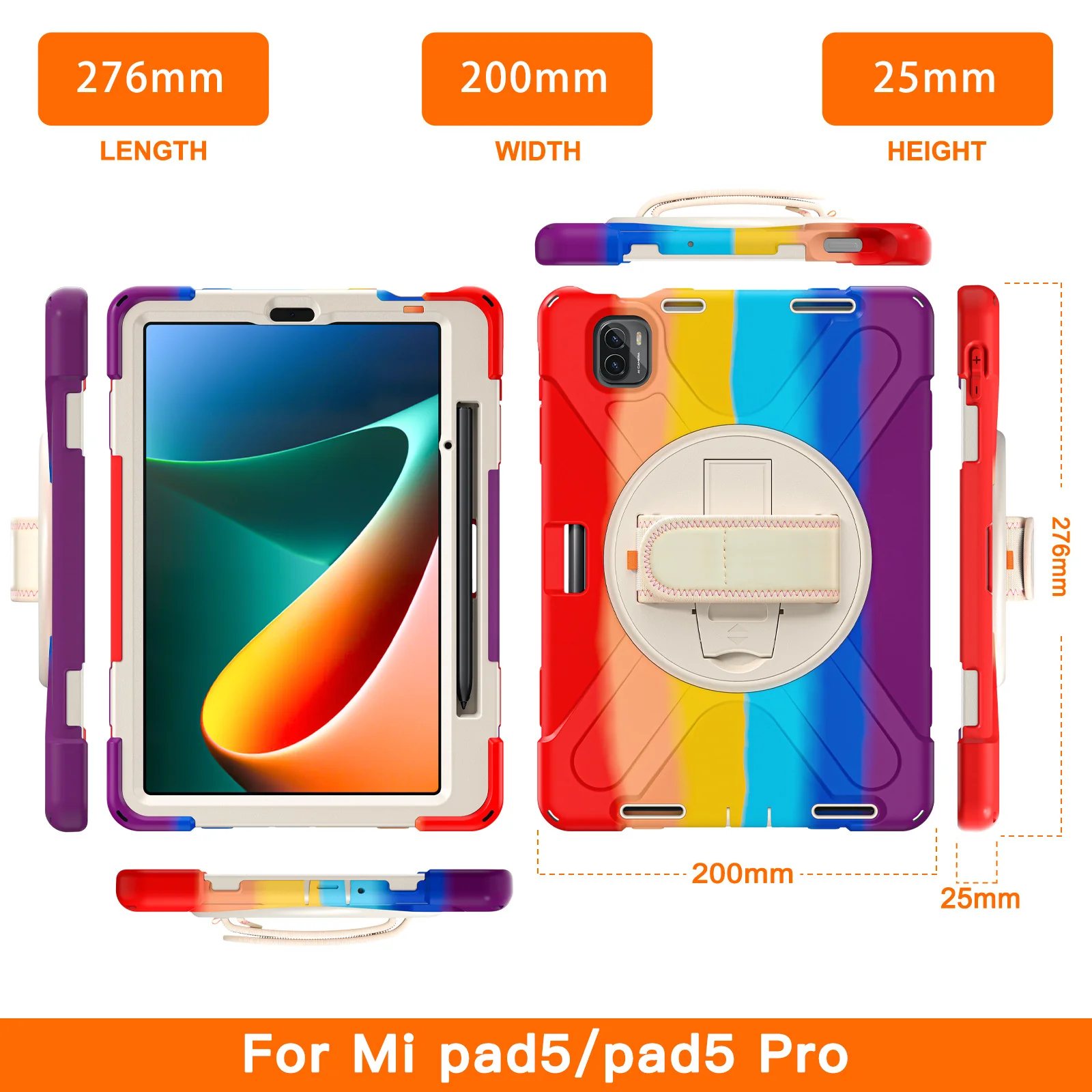[Built-in Stand][With Wrist Strap] Xiaomi Mi Pad 5/Pro 11’’ (2021) EVA Kid Friendly Heavy Duty Ring Holder Stand Case - Image 7