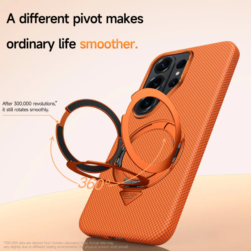 [Built-in Stand][Magsafe Compatible] Samsung Galaxy S26/Plus/Ultra - Carbon Fiber Pattern Shockproof Protective Case - Image 4