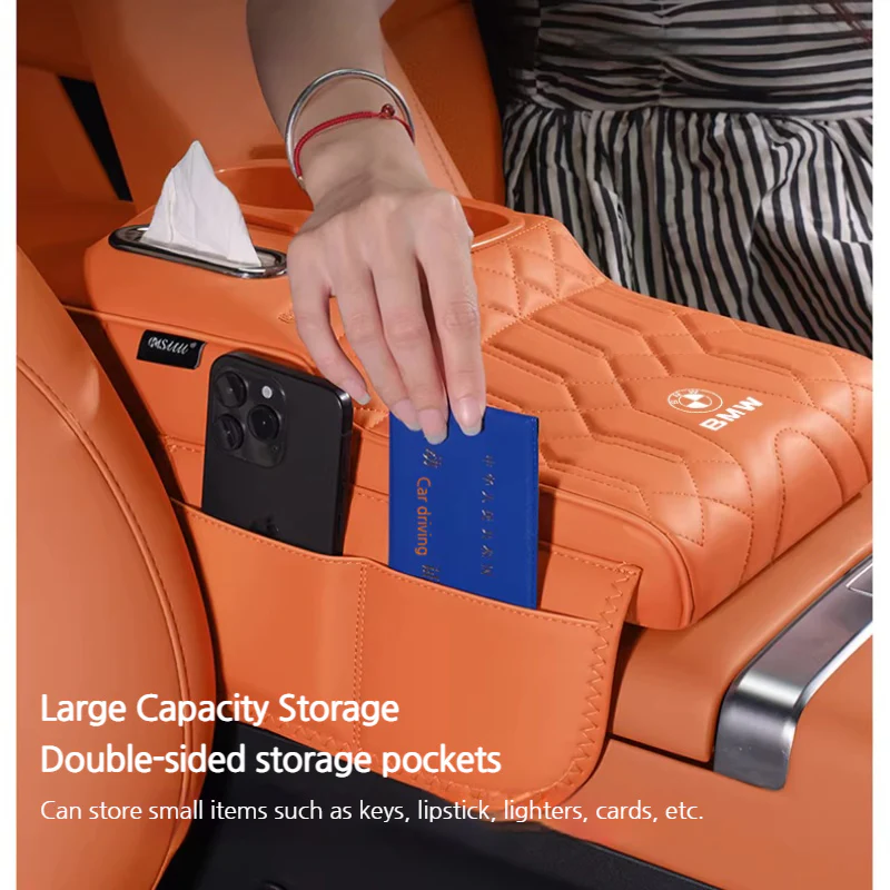 BWM Car Multi-Functional Leather Armrest Box Heightening Pad for 3 Series, 5 Series, 7 Series, X1, X2, X3, X4, X5 - Image 10