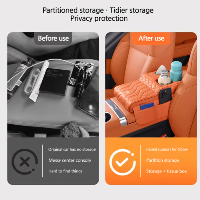 BWM Car Multi-Functional Leather Armrest Box Heightening Pad for 3 Series, 5 Series, 7 Series, X1, X2, X3, X4, X5 - Image 5