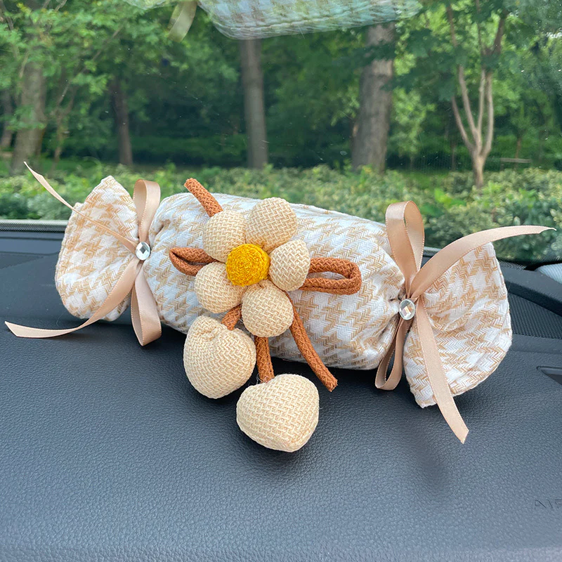 Canvas Houndstooth Activated Carbon Air Purifier Car Decoration Ornament – Odor Eliminator & Formaldehyde Remover