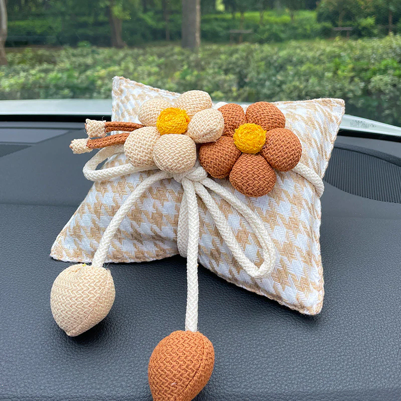 Canvas Houndstooth Activated Carbon Air Purifier Car Decoration Ornament – Odor Eliminator & Formaldehyde Remover - Image 10