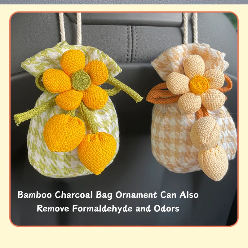 Canvas Houndstooth Activated Carbon Air Purifier Car Decoration Ornament – Odor Eliminator & Formaldehyde Remover - Image 13