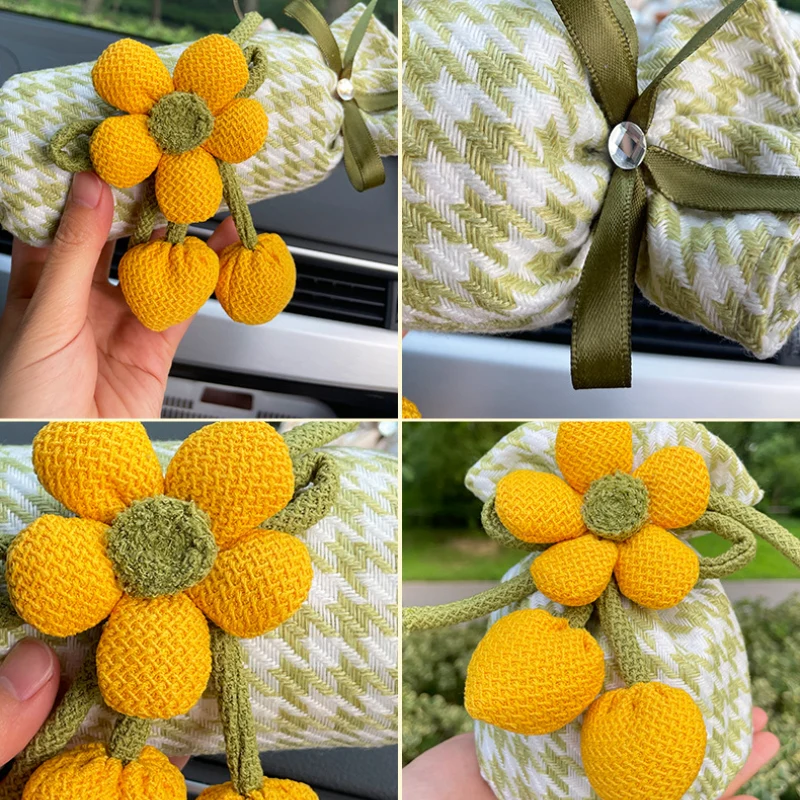Canvas Houndstooth Activated Carbon Air Purifier Car Decoration Ornament – Odor Eliminator & Formaldehyde Remover - Image 14