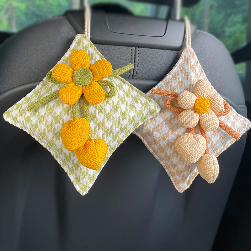 Canvas Houndstooth Activated Carbon Air Purifier Car Decoration Ornament – Odor Eliminator & Formaldehyde Remover - Image 17