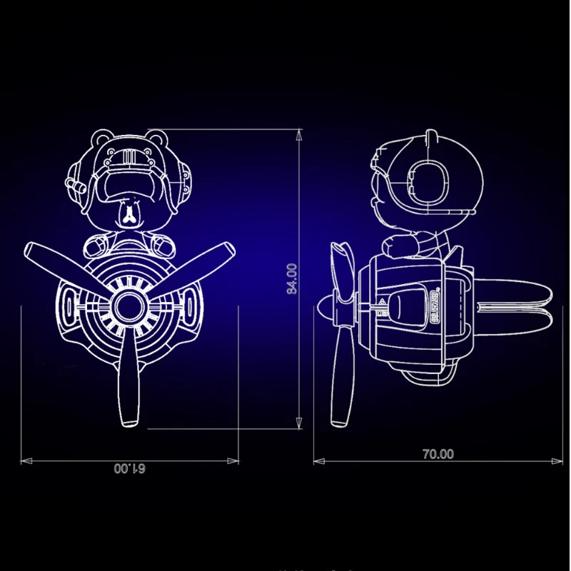 Car Air Freshener Cartoon Airplane Model Air Outlet Decoration Auto Ornament - Image 11