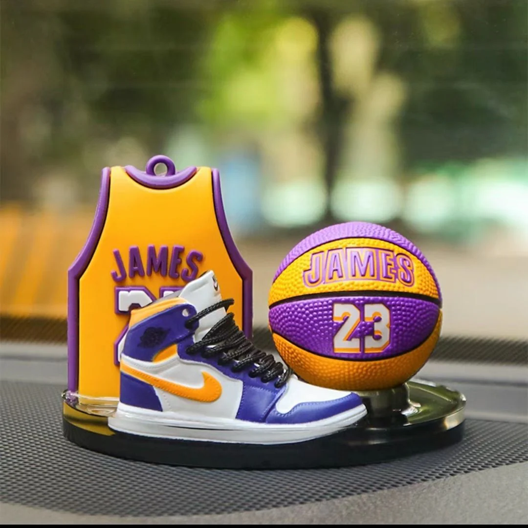 Car Dashboard Ornament Set Creative NBA Basketball Star Themed with Matching Interior Mat - Image 11