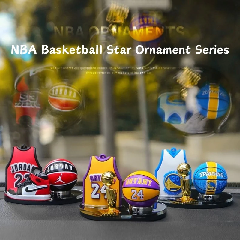 Car Dashboard Ornament Set Creative NBA Basketball Star Themed with Matching Interior Mat - Image 3