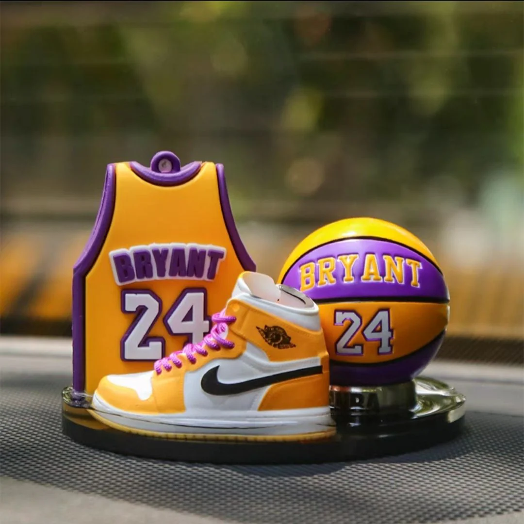 Car Dashboard Ornament Set Creative NBA Basketball Star Themed with Matching Interior Mat - Image 4