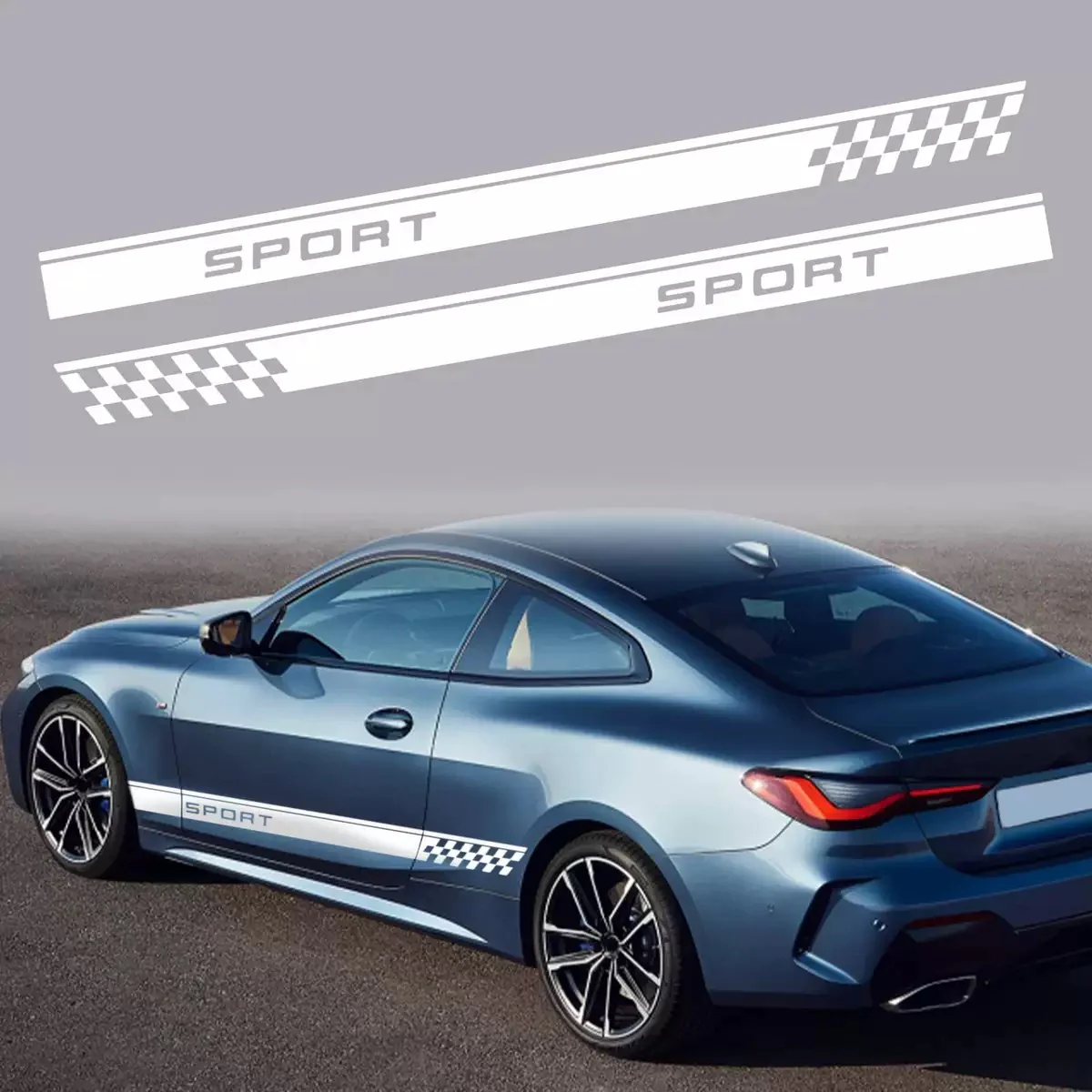 Car SPORT Racing Stripe Side Body Skirt Stickers (1 Pair) - Image 3
