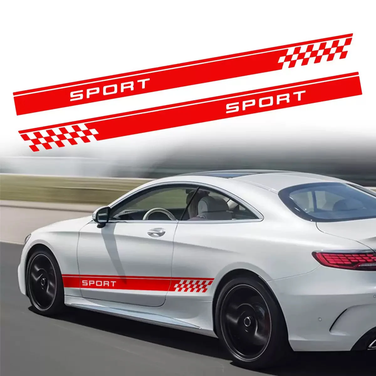 Car SPORT Racing Stripe Side Body Skirt Stickers (1 Pair) - Image 4