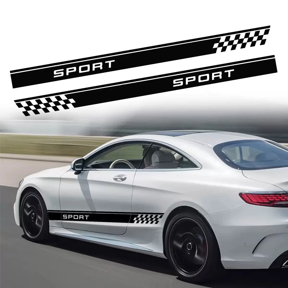 Car SPORT Racing Stripe Side Body Skirt Stickers (1 Pair) - Image 5