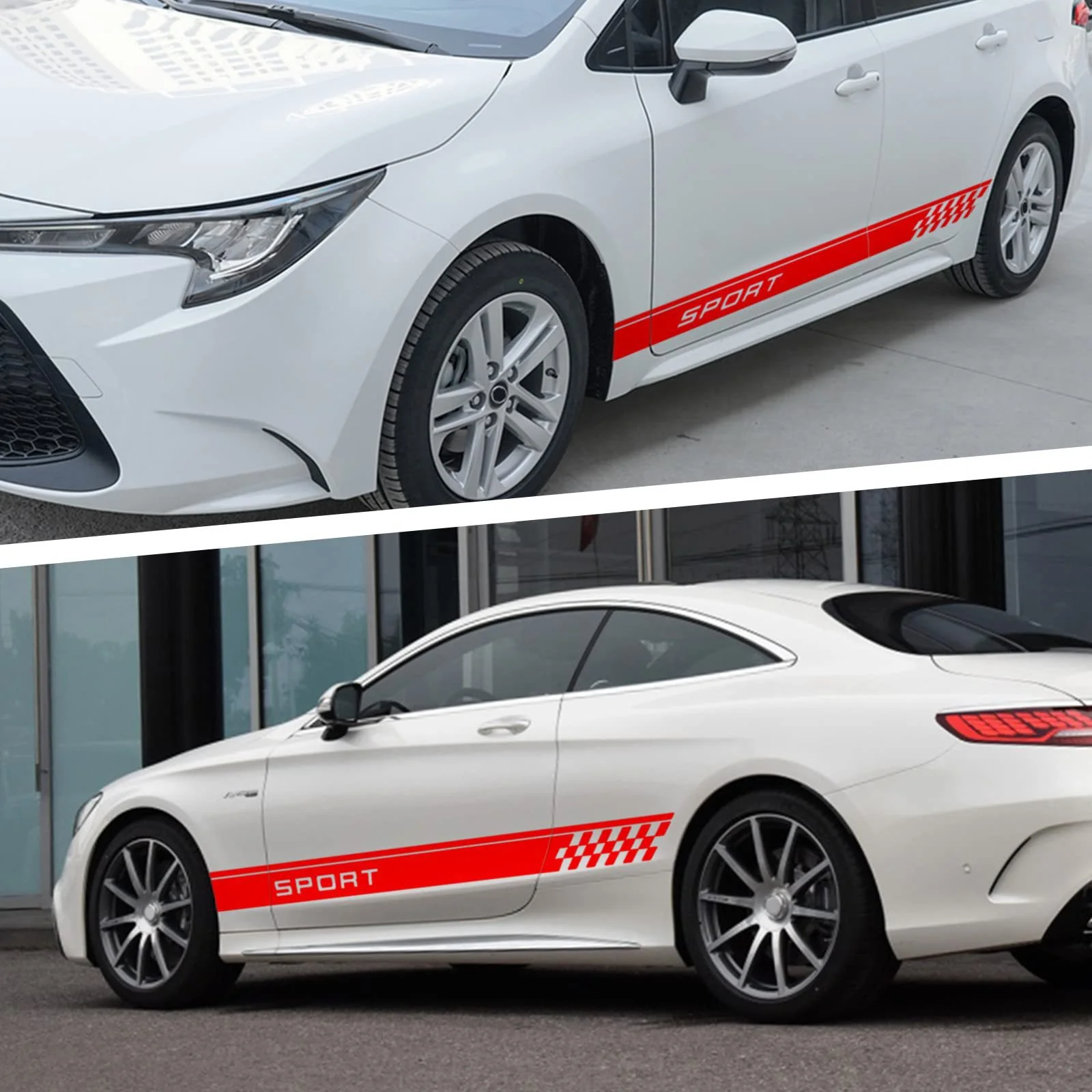 Car SPORT Racing Stripe Side Body Skirt Stickers (1 Pair) - Image 7