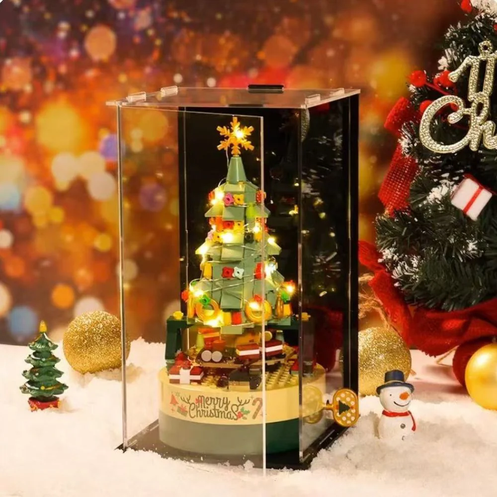 Christmas Tree Rotating Music Box – Fun Building Block Toy, Perfect Gift for Children & Holiday Decor - Image 2