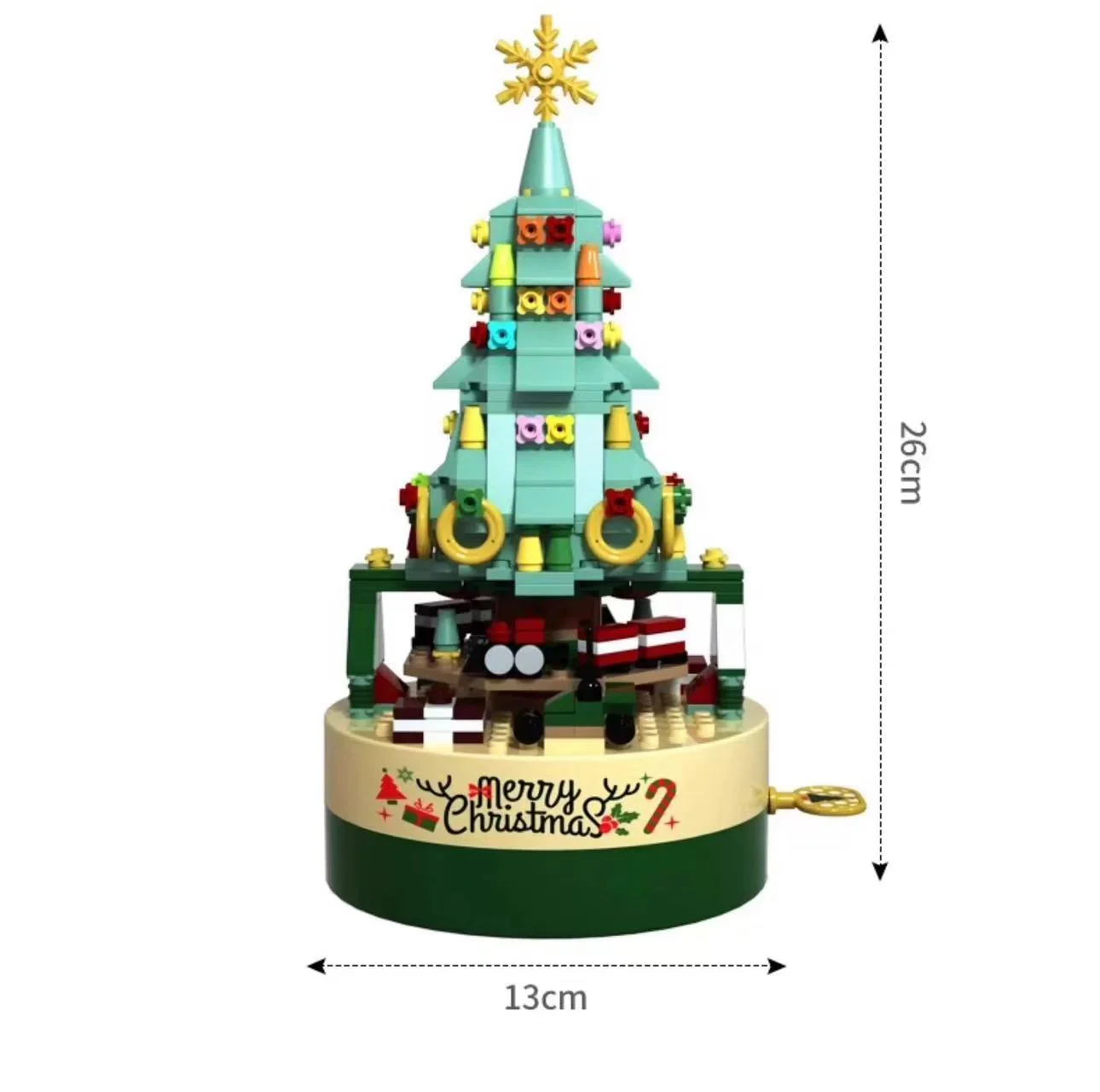 Christmas Tree Rotating Music Box – Fun Building Block Toy, Perfect Gift for Children & Holiday Decor - Image 3
