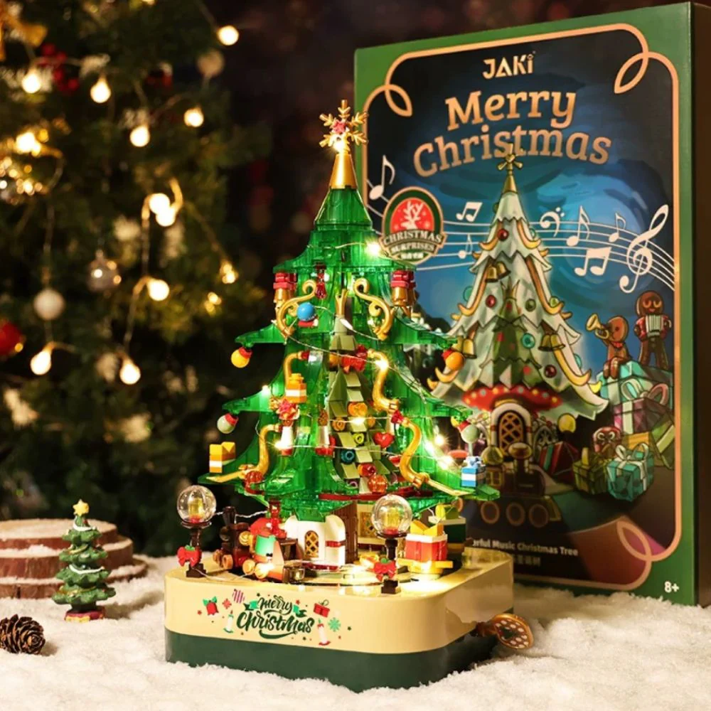 Christmas Tree Rotating Music Box – Fun Building Block Toy, Perfect Gift for Children & Holiday Decor - Image 4