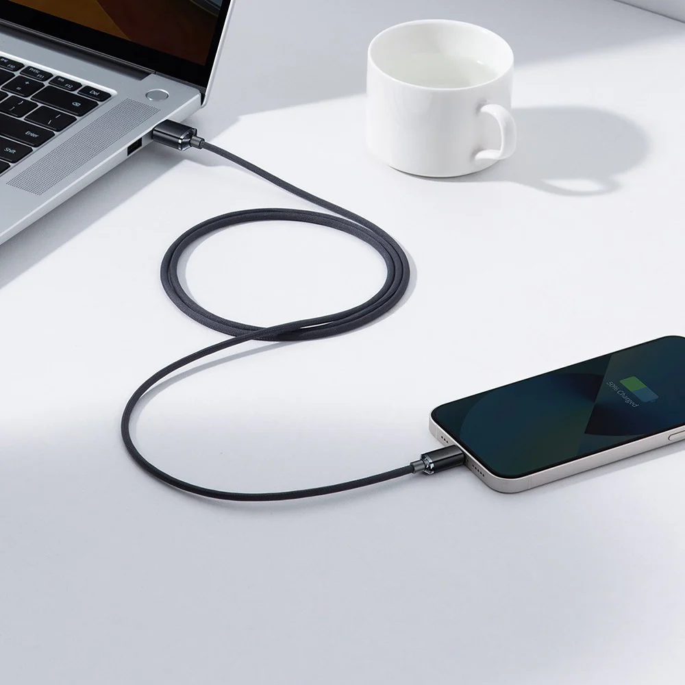 CW-FXP Baseus Crystal Shine Series Fast Charging Data Cable USB to iP 2.4A 1.2m - Black - Image 9