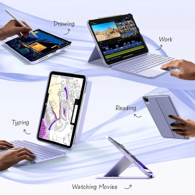 [Detachable] Apple iPad Air 13-inch M2/M3/M4 (2024/2025/2026) Inateck Magnetic Touch Wireless Keyboard Case - Image 6