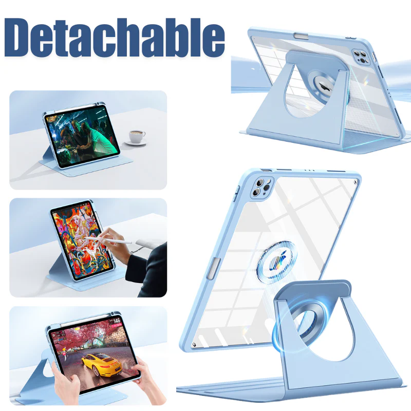 [Detachable] Apple iPad Air 13-inch M2/M3/M4 (2024/2025/2026) Smart Detachable 360 Degree Rotation Flip Stand Case - Image 2