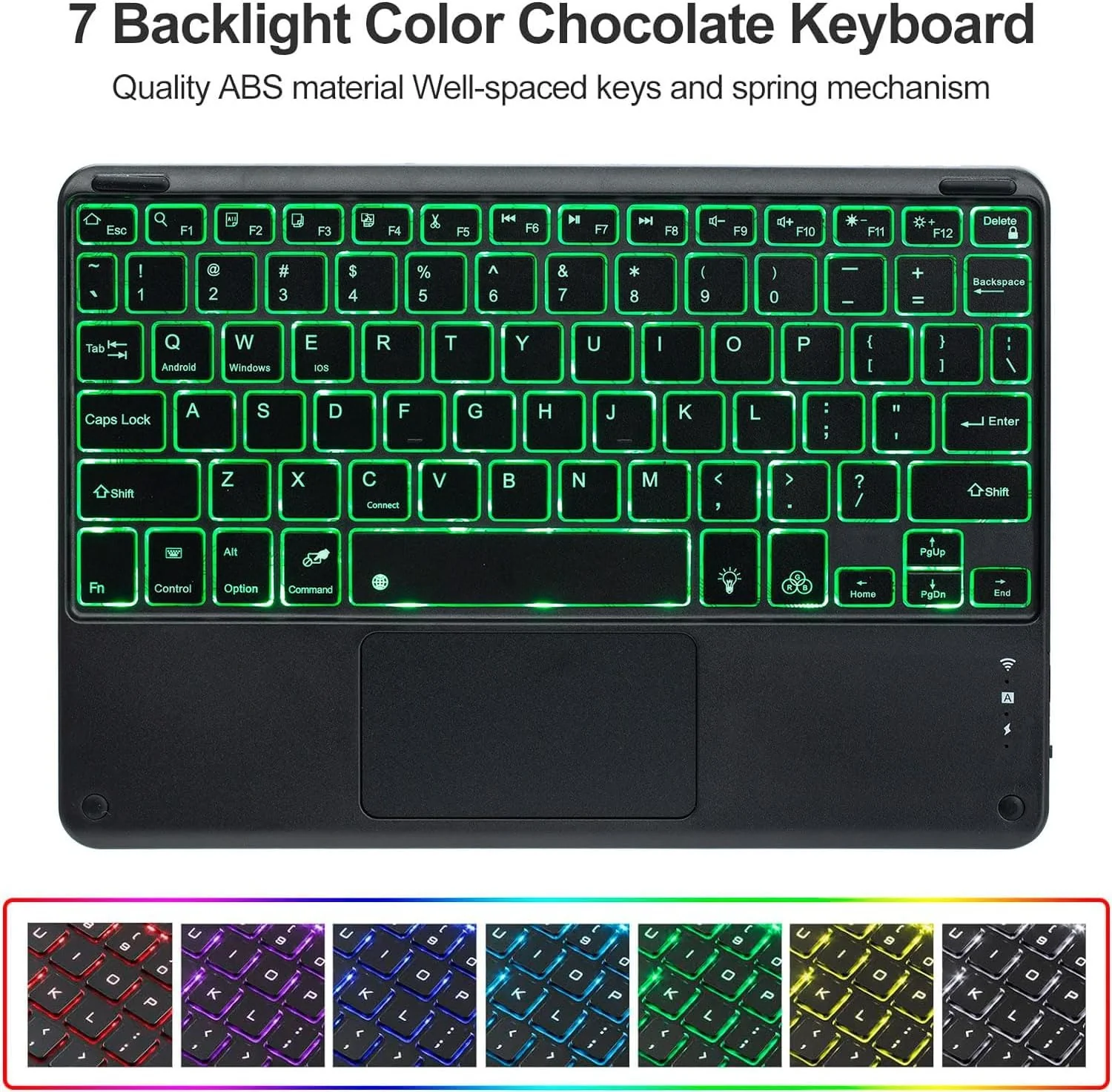[Detachable][Built-in Pencil Slot] Apple iPad Air 3 10.5'' 3rd Gen (2019) Wireless Bluetooth Touchpad Keyboard With RGB Backlight - Image 3