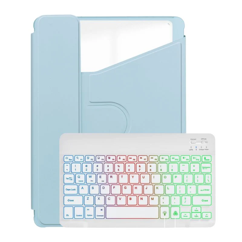 [Detachable Keyboard][With Backlit] Samsung Galaxy Tab S10 Lite (2025) 10.9" - 360 Degree Rotating Magnetic Flip Cover Case With Pen Slot