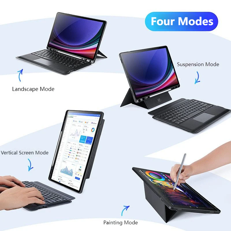 [Detachable] Samsung Galaxy Tab S11 Ultra (2025) 14.6" - Multi Functional PU Leather Magnetic Bluetooth Keyboard Case - Image 3