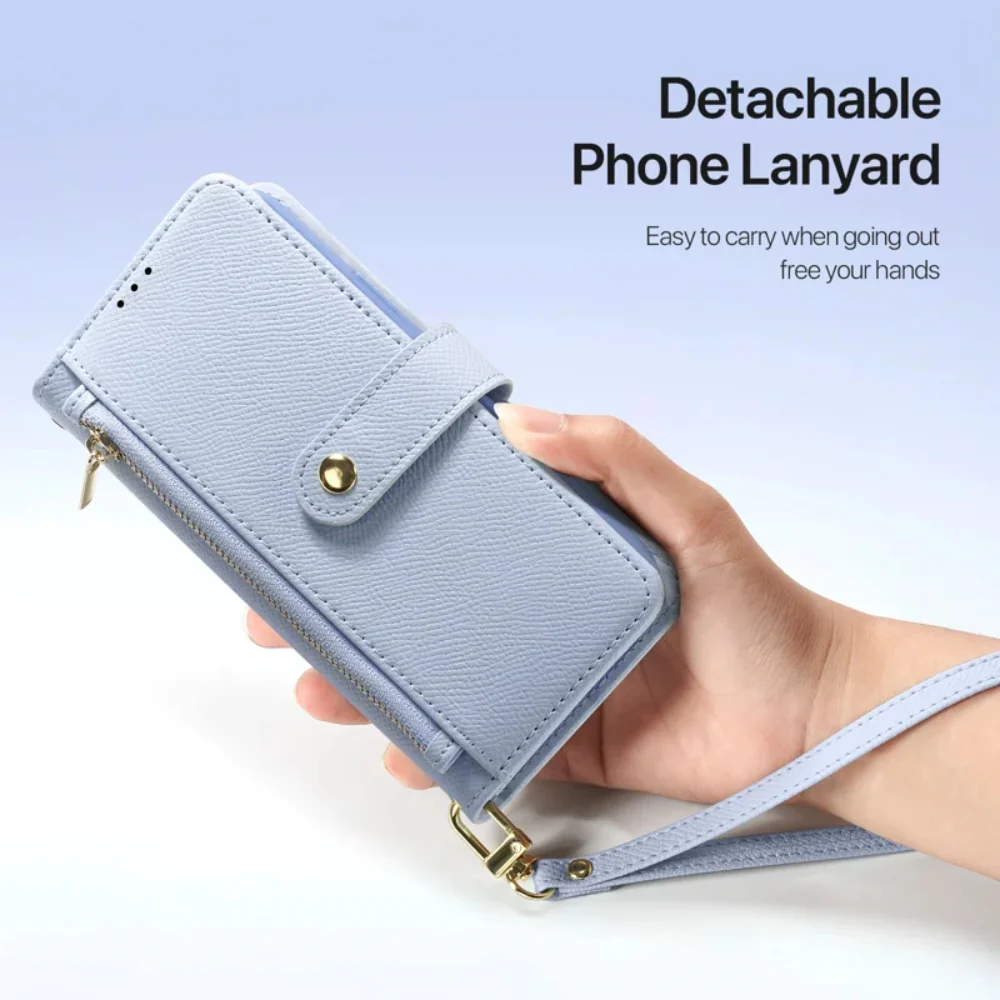 [Detachable][With Card Slot] Apple iPhone 16/Pro/Plus/Max - Detachable Magnetic Genuine Leather Wallet Case - Image 14