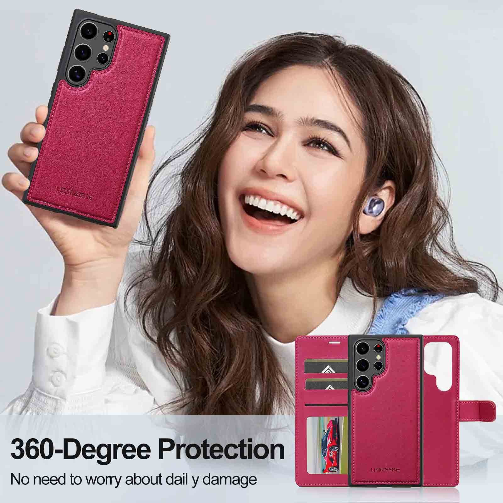[Detachable][With Lanyard] Samsung Galaxy A16 5G -2-in-1 Magnetic Protective Leather Case - Image 7