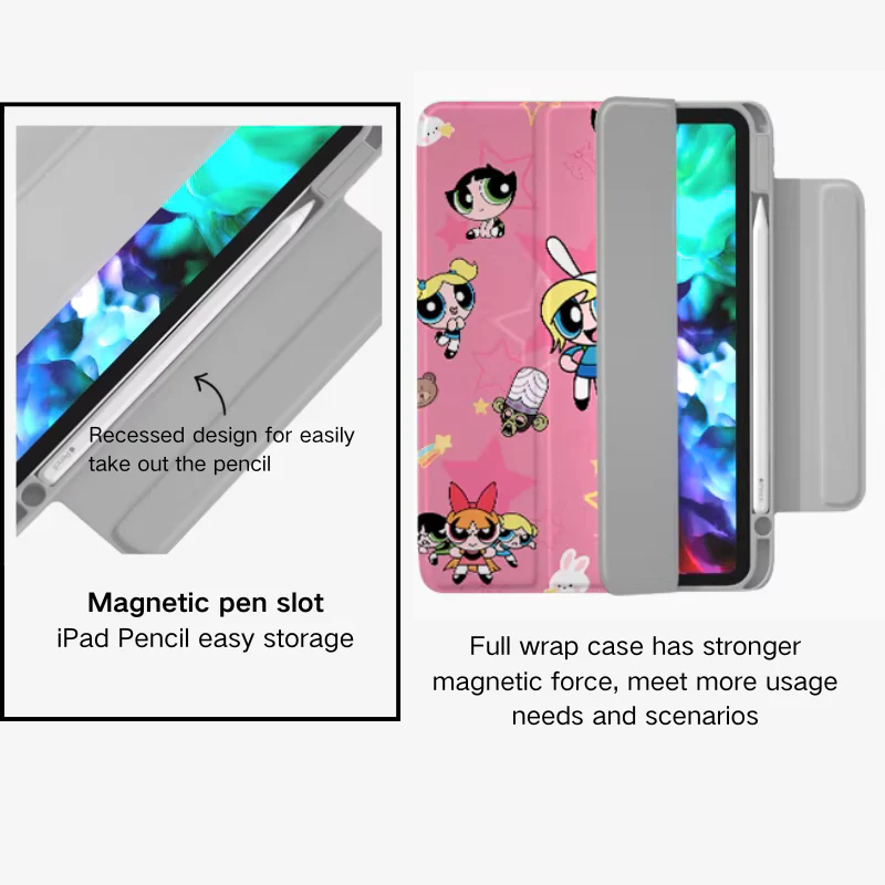 [Detachable][Built-in Pen Slot] Apple iPad 10.9/11'' 10/11th Gen (2022/2025) Power Girls Magnetic Full-Cover Protective Case - Image 3