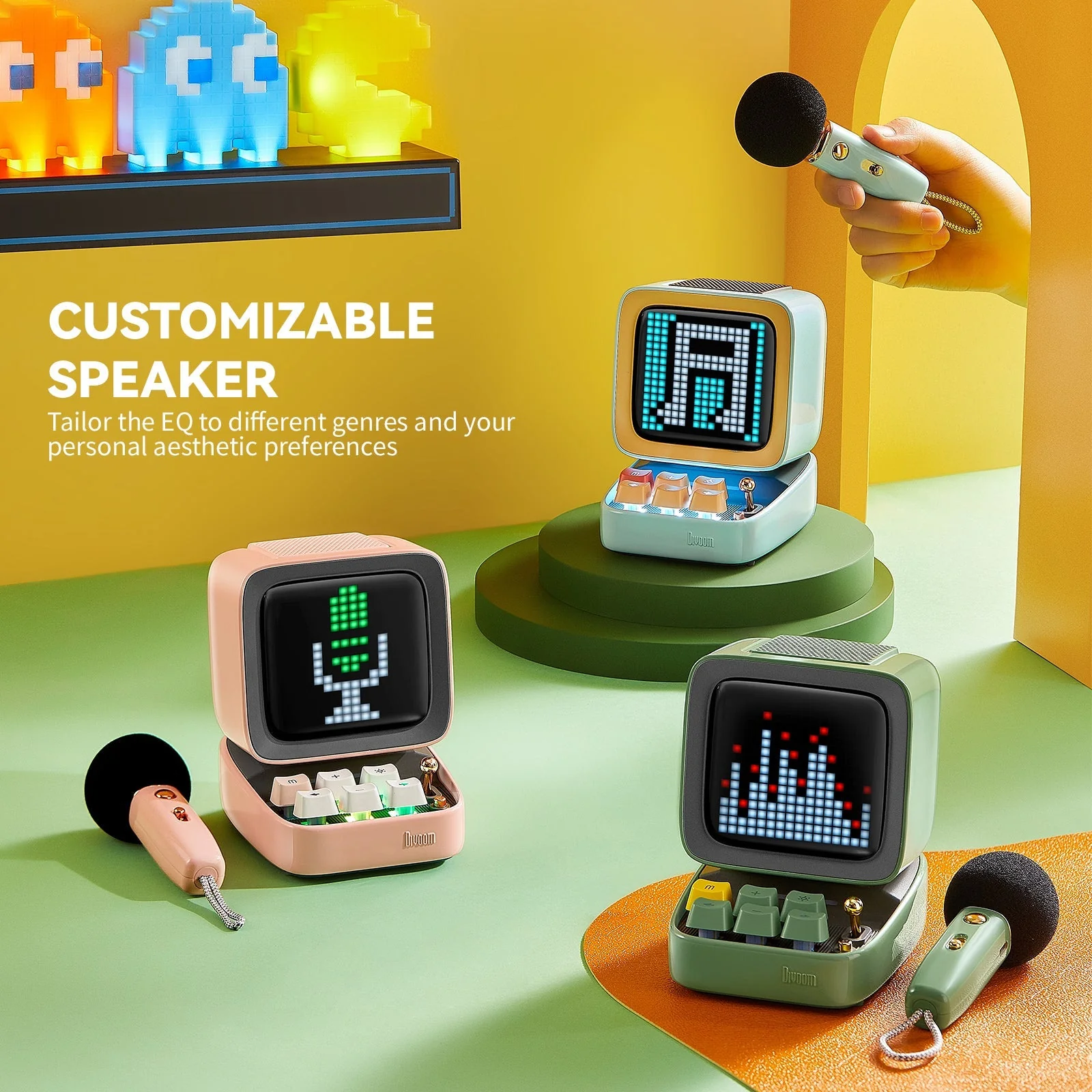 Divoom Ditoo-Mic Mini Karaoke Machine Pixel Art Singing Bluetooth Speaker With Pixel Display, Microphone - Image 6