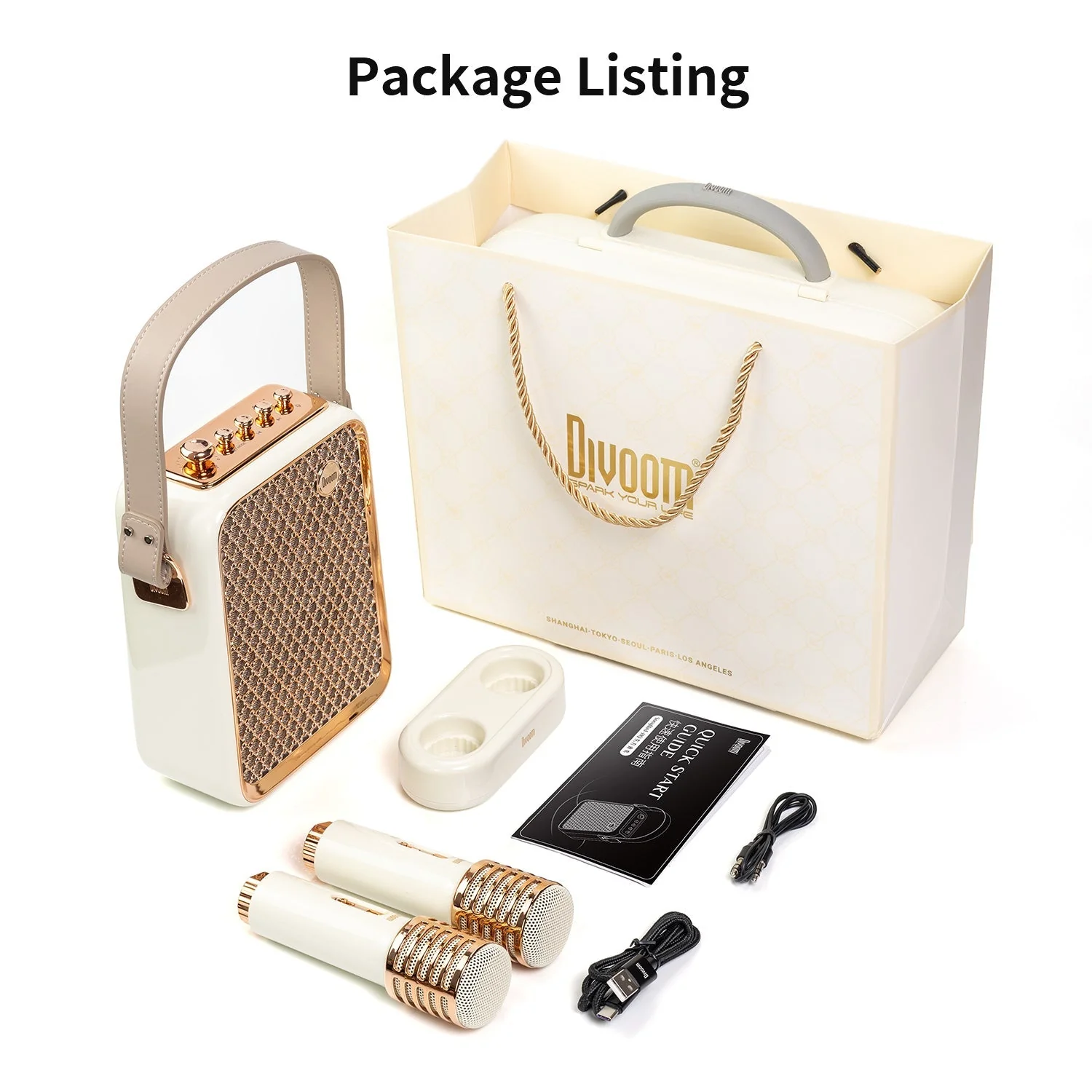 Divoom Songbird-HQ Portable Karaoke Bluetooth Speaker | Home KTV Sound Set 50W Powerful Sound, 6 Microphone Modes, Bluetooth 5.2 Connectivity, 36Wh Battery Capacity - Image 7