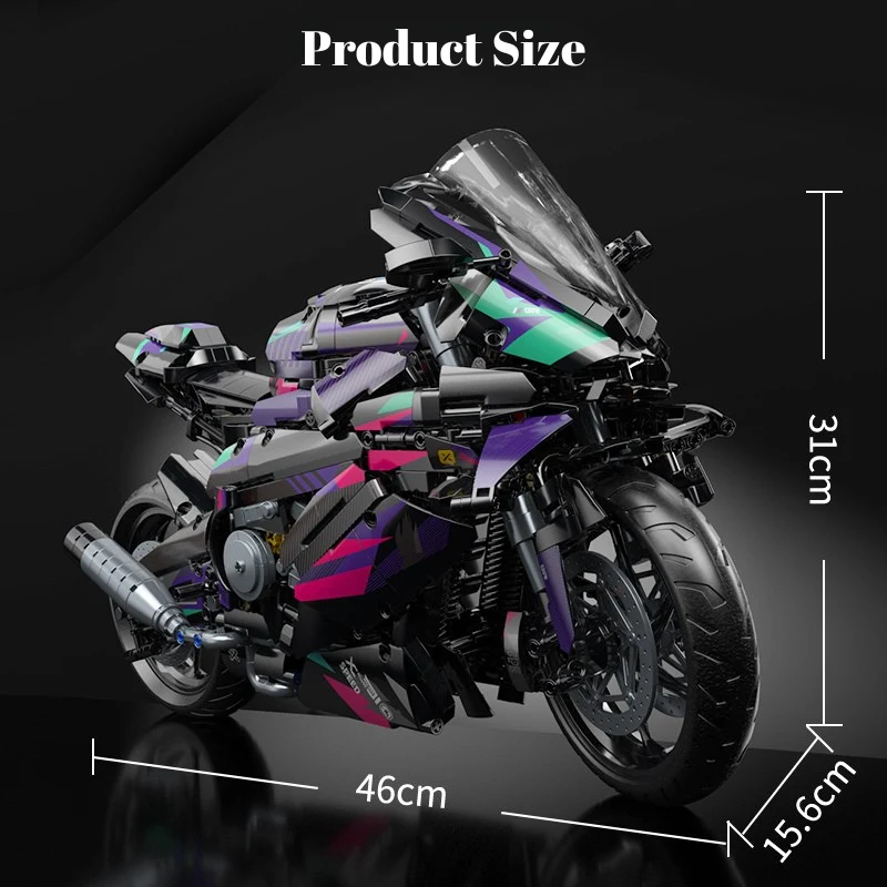 DIY Cyberpunk BMW-Style Motorcycle Building Blocks Model – Perfect Gift for Kids Gift - Image 2