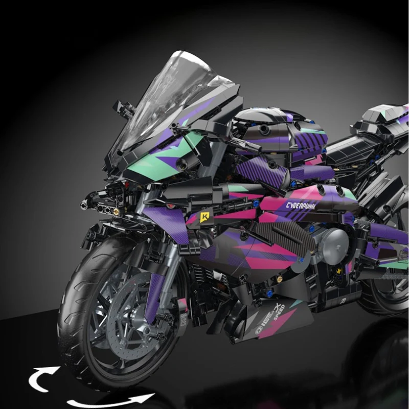 DIY Cyberpunk BMW-Style Motorcycle Building Blocks Model – Perfect Gift for Kids Gift - Image 3