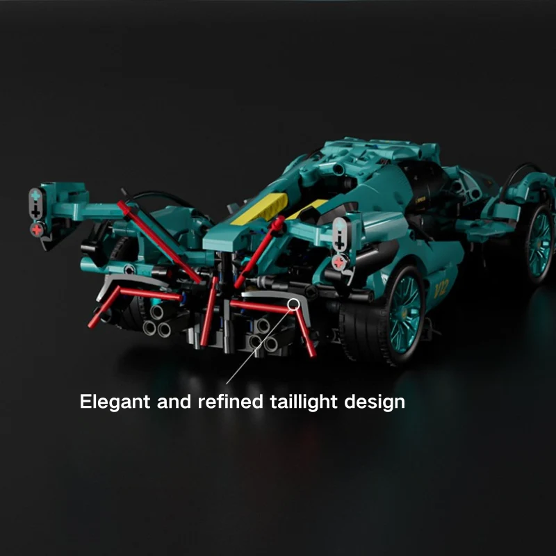 DIY Supercar Building Blocks Set for Kids Gift – Creative Assembly Toy Tiffany Blue Car Model for Christmas, Halloween and Birthday - Image 3