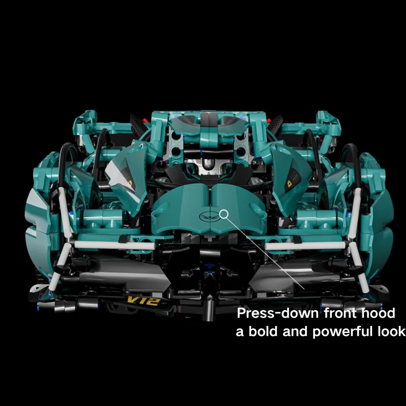 DIY Supercar Building Blocks Set for Kids Gift – Creative Assembly Toy Tiffany Blue Car Model for Christmas, Halloween and Birthday - Image 4