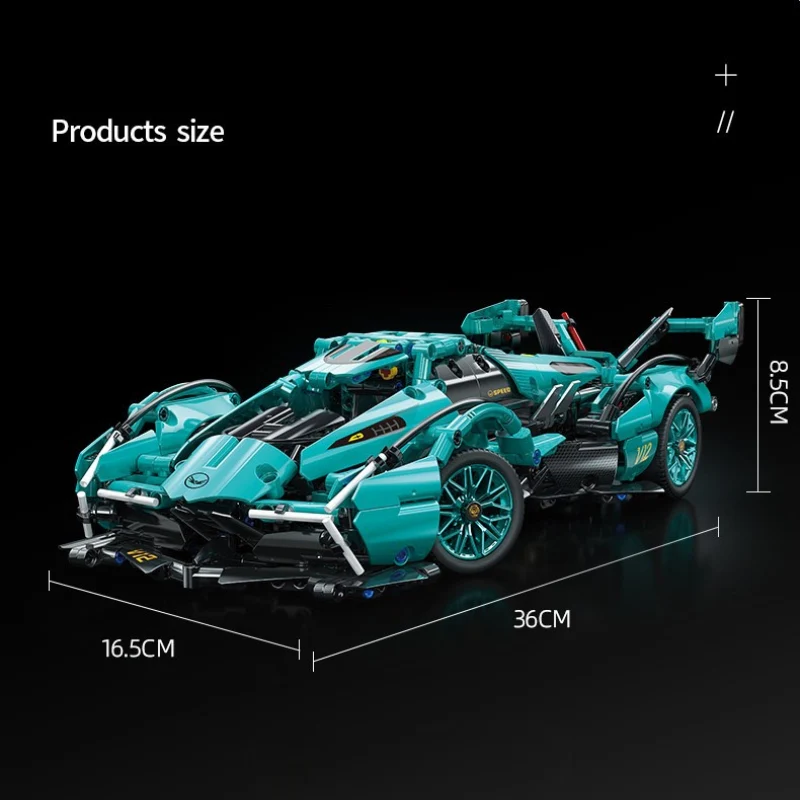 DIY Supercar Building Blocks Set for Kids Gift – Creative Assembly Toy Tiffany Blue Car Model for Christmas, Halloween and Birthday - Image 6