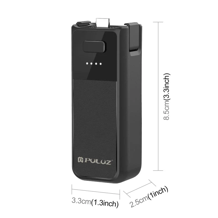 DJI Osmo Pocket 3 PULUZ High-Capacity 2800mAh Battery Grip (Black) - Image 2