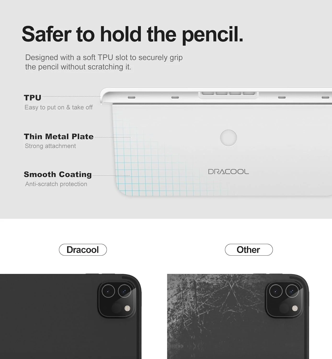 Dracool Pencil Holder for Apple Pencil (1st Gen), Fits Magic Keyboard & Smart Folio - Image 3