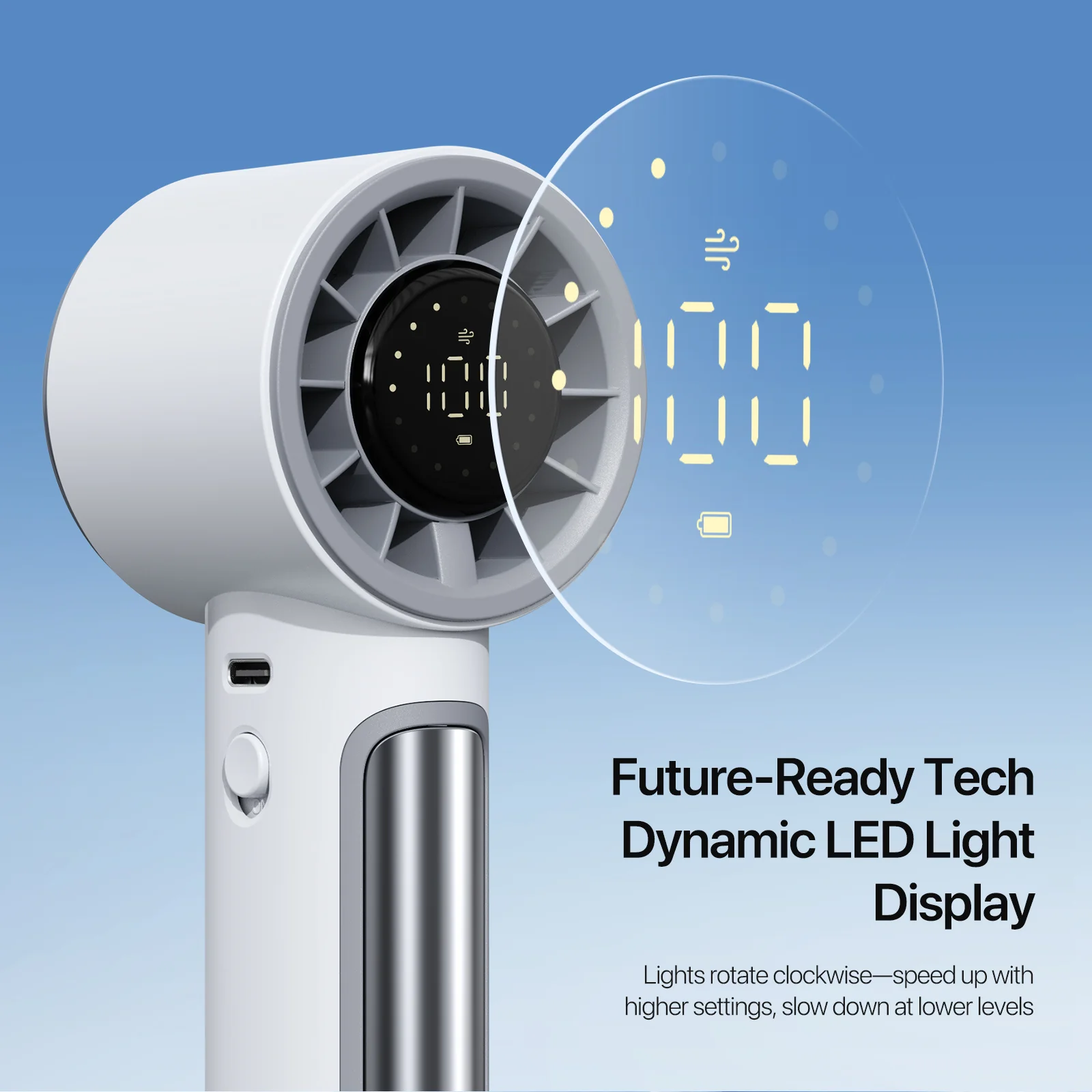 DT80 - 3600mAh Mini USB Portable Turbo Outdoor Handheld Fan - Image 8