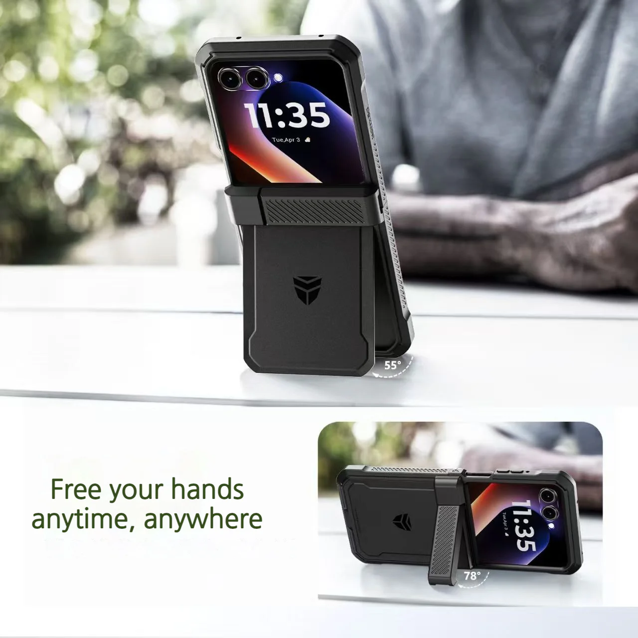 [Dual Kickstands] Motorola Moto Razr 60 - Dexnor Military-Grade Magnetic Case With Shockproof Hinge Cover - Image 9