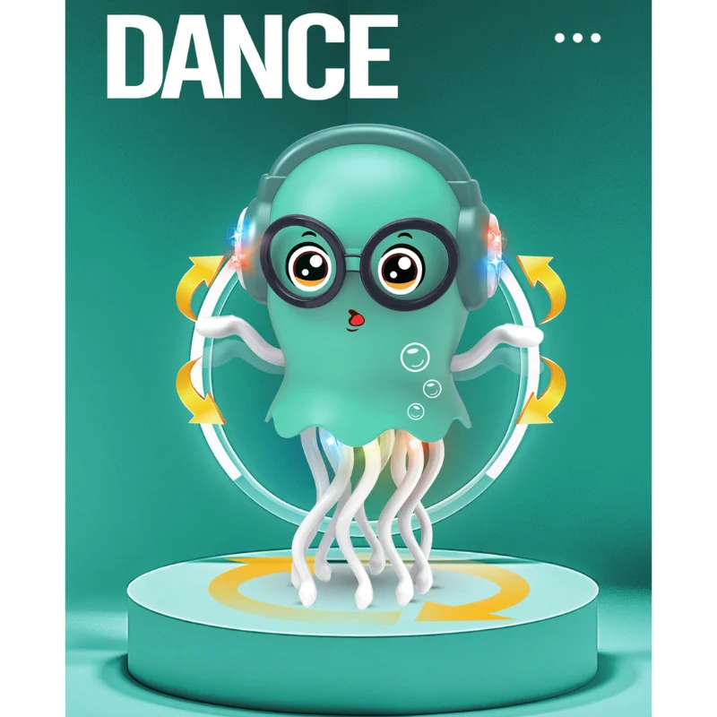 Electric Dancing Jellyfish Toy with Music & Lights – Smart Obstacle Avoidance Crawling Toy for Toddlers & Stress Relief Fun