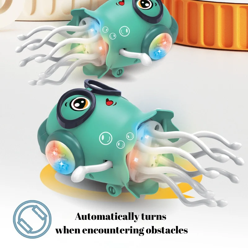 Electric Dancing Jellyfish Toy with Music & Lights – Smart Obstacle Avoidance Crawling Toy for Toddlers & Stress Relief Fun - Image 3