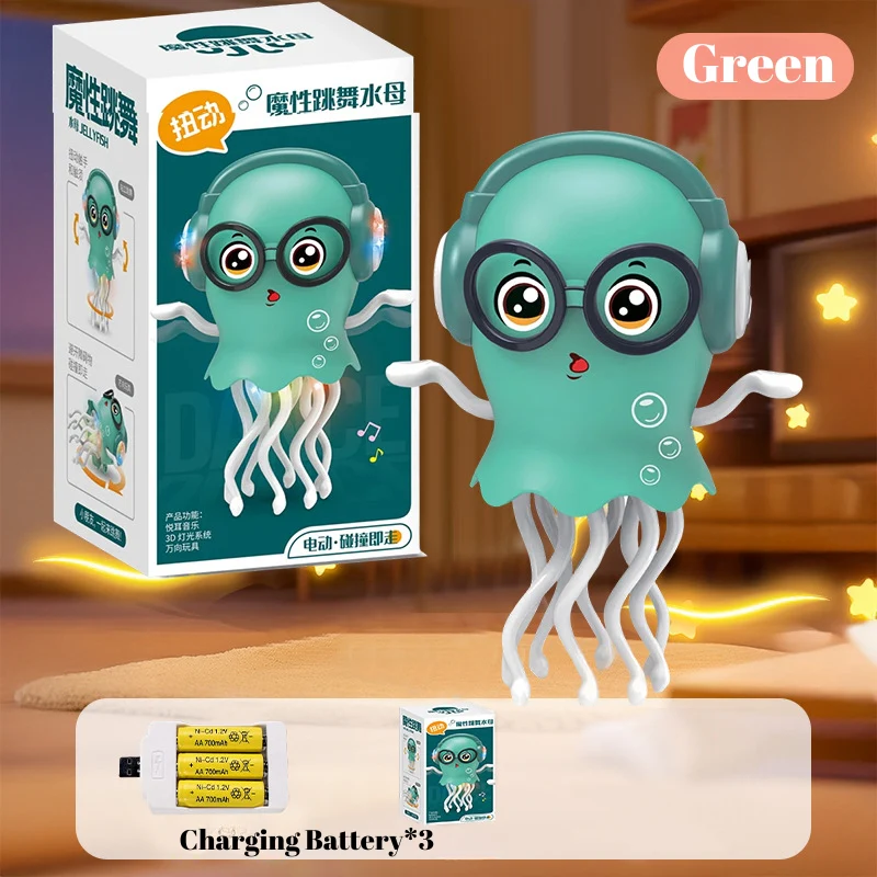 Electric Dancing Jellyfish Toy with Music & Lights – Smart Obstacle Avoidance Crawling Toy for Toddlers & Stress Relief Fun - Image 8