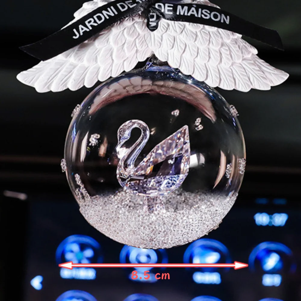 Elegant Swan Crystal Lucky Ball Car Rearview Mirror Hanging Ornament Car Interior Decoration - Image 10