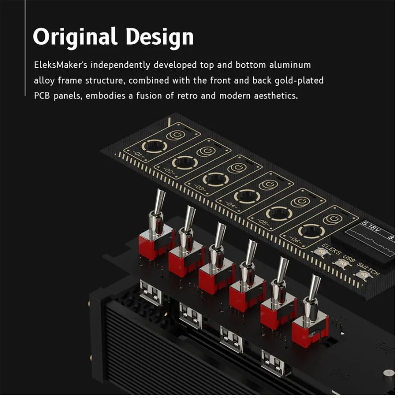 Eleksmaker NK4 USB 15W Data Powered Hub with Individual LED Power Switches - Image 2