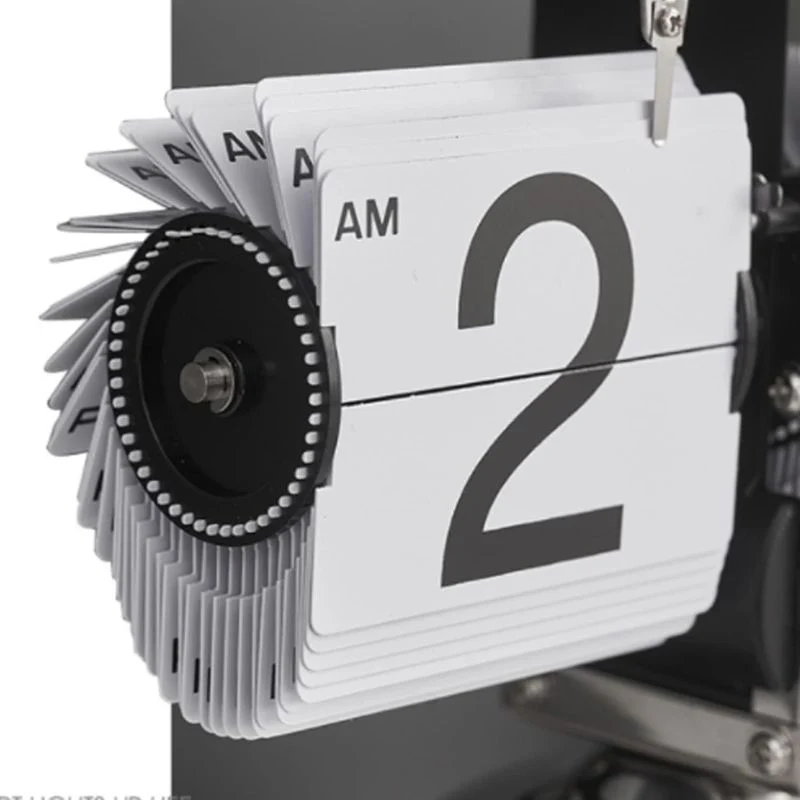 Flip Desk Shelf Clock - Classic Mechanical-Digital Display Battery Powered - Image 5