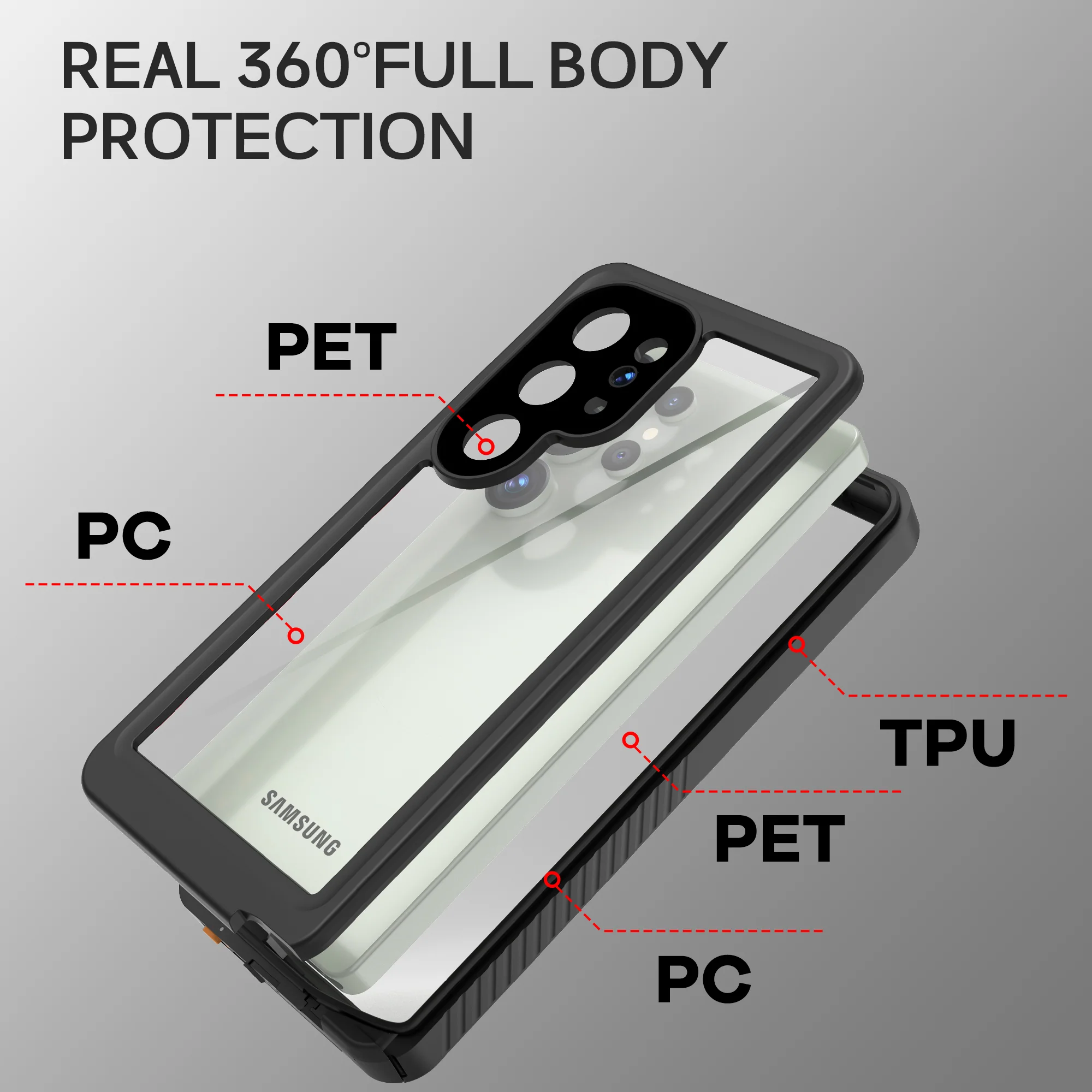 [FM Series] Samsung Galaxy S25 Ultra (S938) - Redpepper Full Covered Waterproof Heavy Duty Tough Armor Case - Image 5