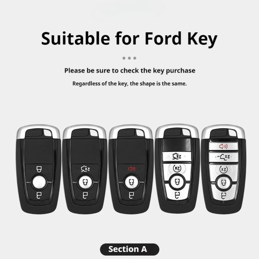 Ford Alloy + Leather Protection Car Key Fob Case Cover For Ranger, Wildtrak, Everest, Explorer, Ecosport, Edge, Escape, Focus, Fiesta, Mustang - Image 5